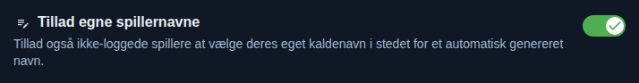 Indstilling: egne kaldenavne