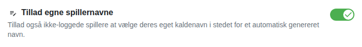 Indstilling: egne kaldenavne