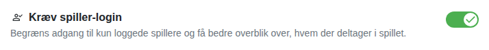 Indstilling: kun for loggede spillere