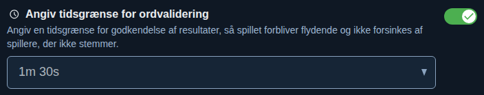 Indstilling: tid til at bekræfte ord