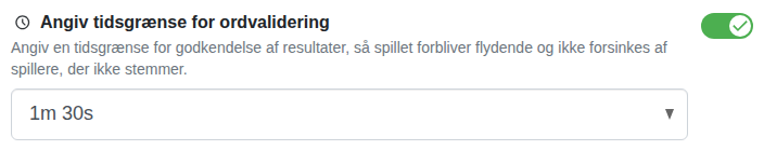 Indstilling: tid til at bekræfte ord