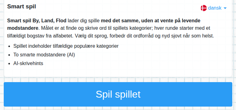 Start af det smarte spil